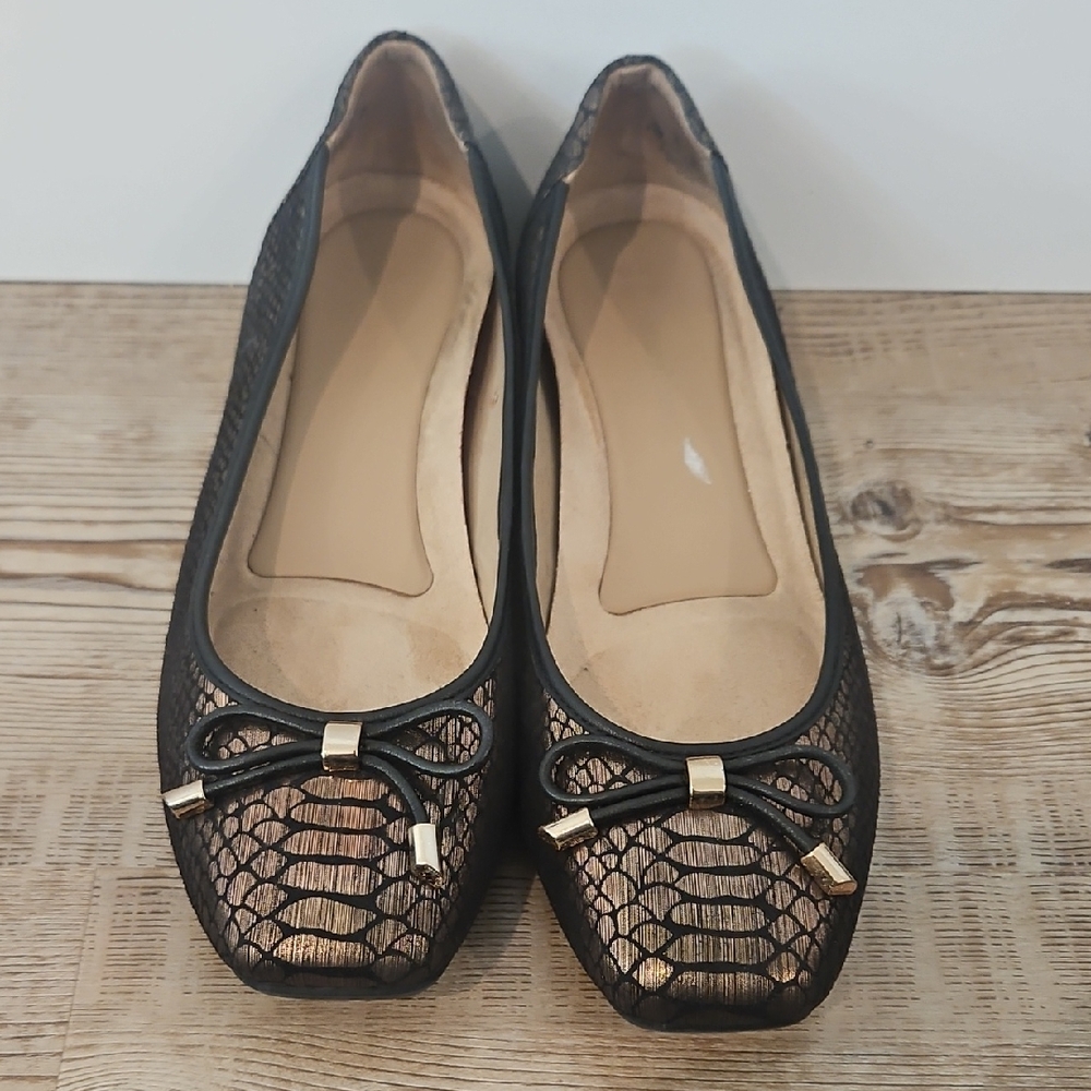 Naturalizer Dove Wedge Metallic Bronze/brown Ballet Flats